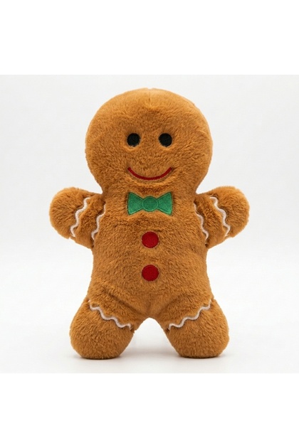 Plush Cookie Man Dog Toy with Rustling Sound Christmas Cookie Dog Toy