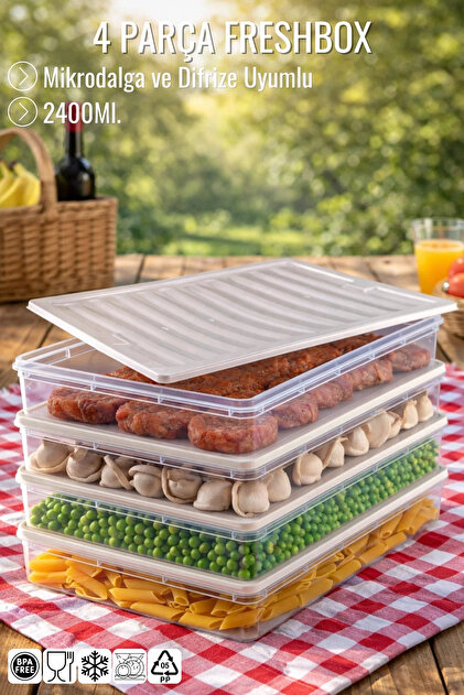 DAF gabi delgado 10枚セット Nandy Home 4'Lü Set Freshbox Mikrodalga ve Difrize Uygun Saklama