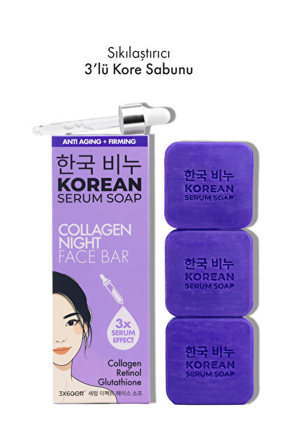 Green Label 3-Pack Korean Collagen Night Soap Anti-Aging and Firming Korean  Soap- Trendyol