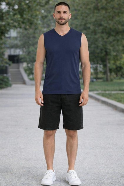 Ribbed v-neck tank top
