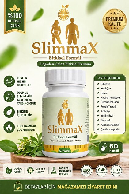 slimmax Slim Max Bitkisel Kapsül 60 Adet | Hafiflik ve Detoks