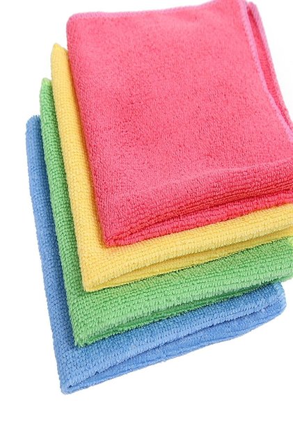 (4 PCS) Microfiber Multicolored Glass Cloth And Car Wash Drying Cleaning Cloth (30X30)