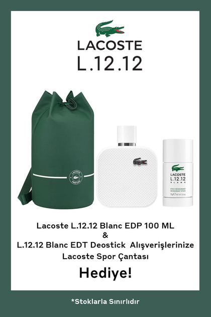 L.12.12 Blanc EDP 100 ml Parfüm + Deodorant Stick 75 gr & Spor Çantası Erkek Set