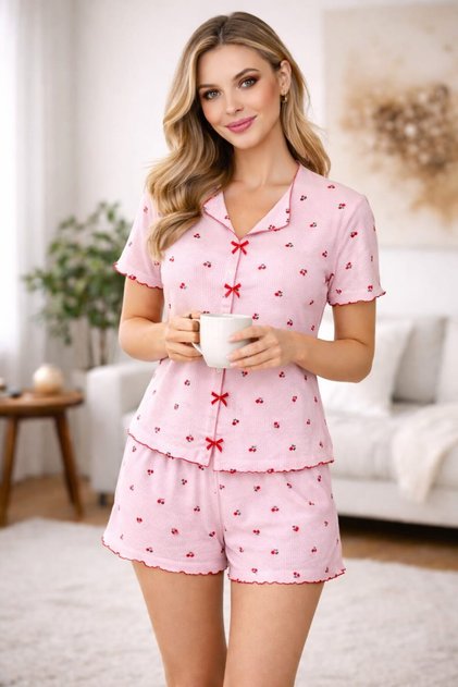 Women's 01689 Short Sleeve Camisole Shorts Pajama Set