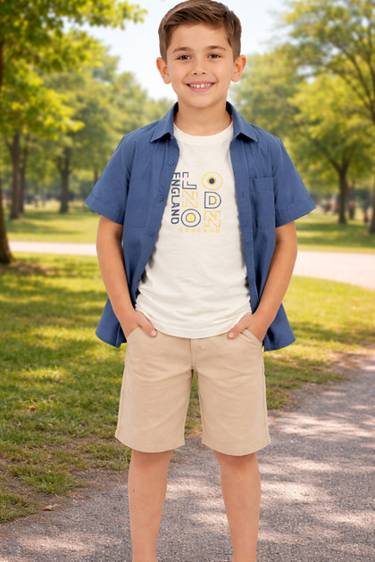 Boys' Shirt T-Shirt Shorts 3-Piece Set I Stylish and Comfortable Boys' Summer Set