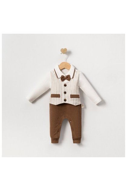 Striped Bow Tie Baby Boy Jumpsuit Set 100% Cotton