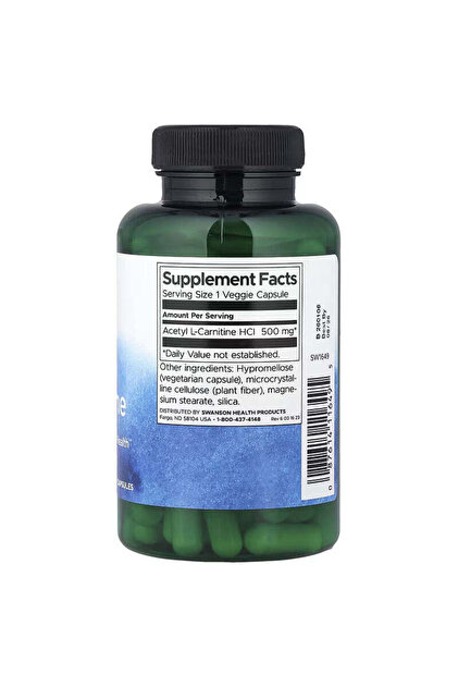 swanson premium acetyl l carnitine SWANSON Acetyl L-Carnitine Brain and Nervous System Health 500 mg 100  Veggie Caps