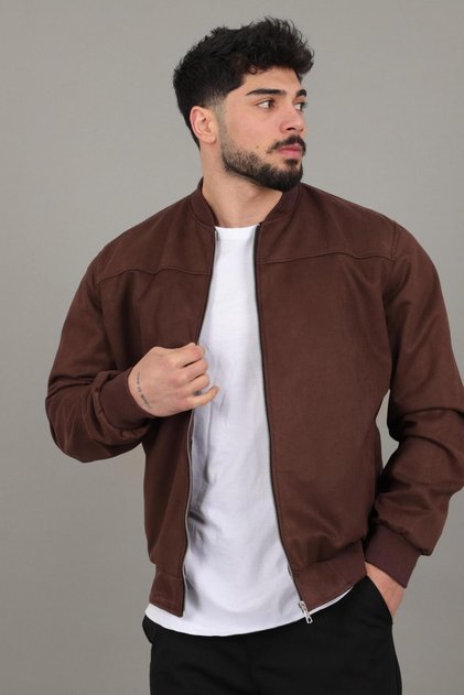 College Collar Elastic Waist Suede Seasonal Coat BL 1711-60287