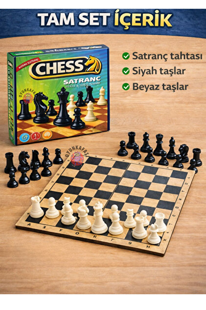 OYUNKAFASI Chess Ahşap Satranç Seti 2 Kişilik | Zeka Geliştirici