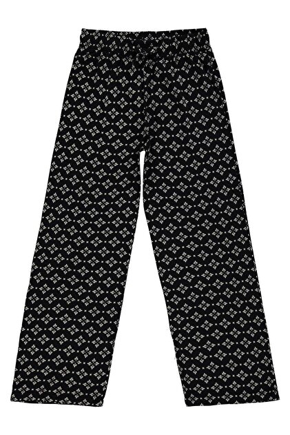 Ethnic Patterned Pants for Ages 10-13 - Black