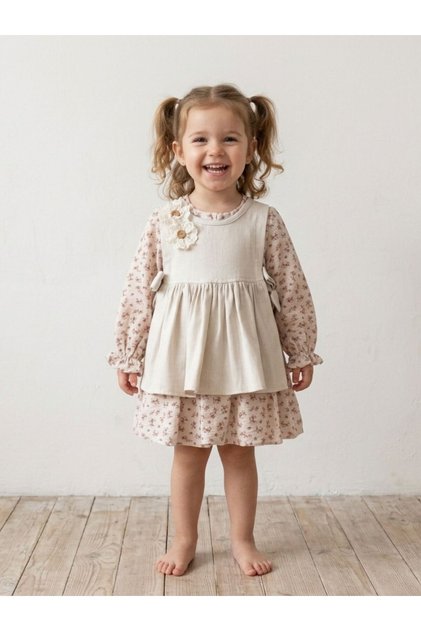 Tie-Up Crispy Flower Girl Dress