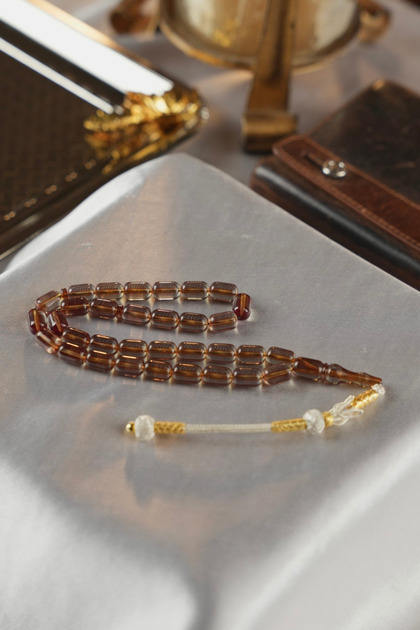 Capsule Model Silver Design Ateş-I Sıkma Amber Prayer Beads