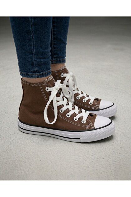 Unisex Daily Comfortable Bitter Brown Sports Shoes High-Top Sneakers