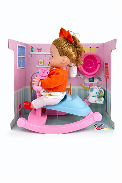 Toyx Roza Panda Salıncaklı Altını Islatan Oyuncak Bebek Seti 3+