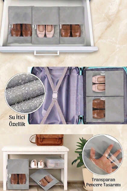 Meleni Home 20'li Set - 10 Adet Erkek Ayakkabı Kutusu ve 10 Adet