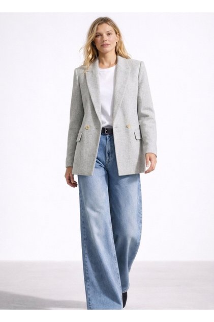 Gray Color Viscose Blended Jacket