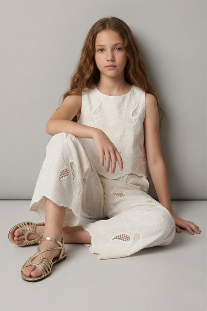 Girl's Brode Fabric 2-Piece Comfortable Size Set