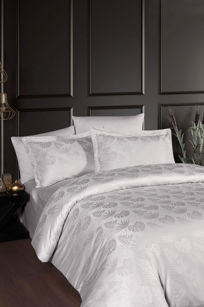 Nichol 100% Cotton 200 Tc (80 Thread) Jacquard Satin Double Duvet Cover Set
