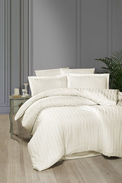 Broad Line 100% Cotton 200 Tc (80 Thread) Printed Satin Single Duvet Cover Set