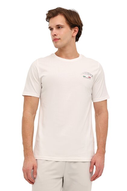 Lumberjack ML EZIO 11ITL1088 6FX Erkek T-shirt A102054867 BEYAZ