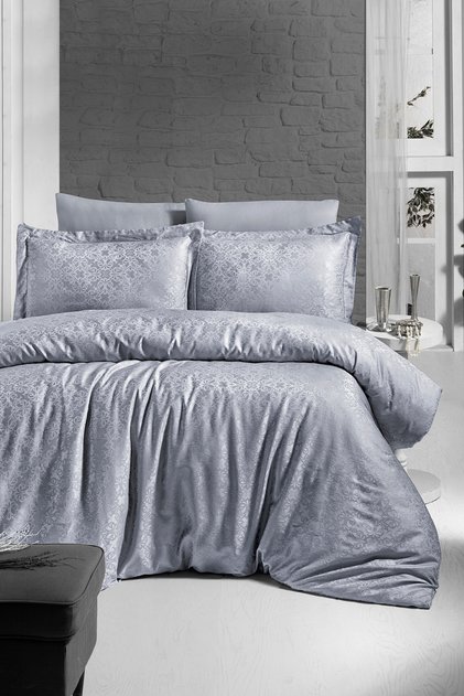 Lamone 100% Cotton 200 Tc (80 Thread) Jacquard Satin Single Duvet Cover Set