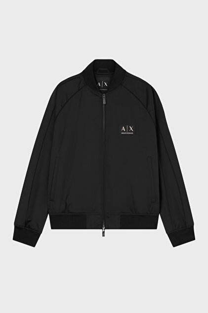 Armani Exchange Logo Regular Fit College Collar Zippered Jacket