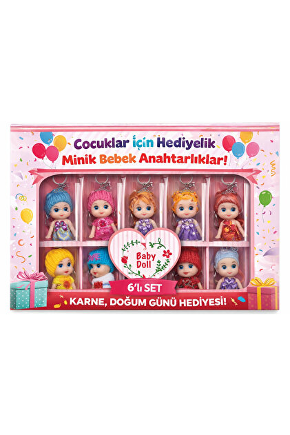 KAR TANESİ 6'lı Minik Bebek Anahtarlık Seti Okul Karne Hediyesi