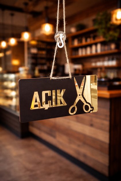 Wooden Mirror Plexi Outdoor Indoor Hairdresser Tailor Direction Sign Store Door Direction Sign