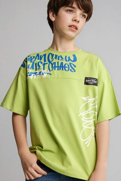 100% Cotton New Regular Fit Crew Neck Printed Short Sleeve T-Shirt Boys H5710A826Hs