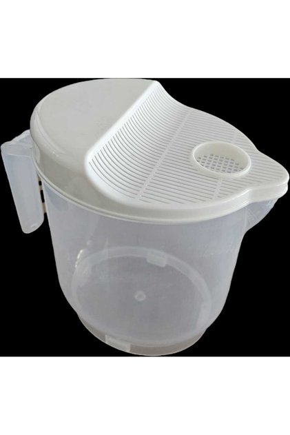 2 li Mikser ve Pirinç süzgeci 2 Litre Pratik Ölçülü Pirinç Yıkama Süzgeci Bakliyat ve Sebze Süzme