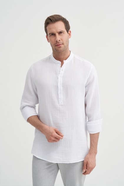 Men's Long Sleeve Shirt 20250 White