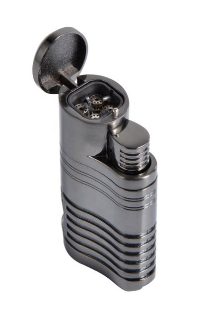 Cigar Lighter, Refillable Gas Fuel Butane Lighter with Punch Cutter-Butane Not Included