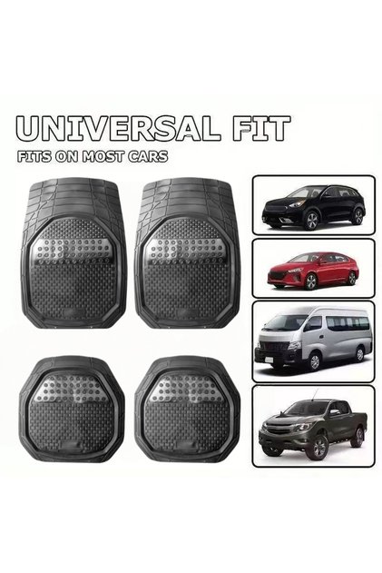 Automotive Floor Mats,Rubber Cargo Mats Anti Slip Full Set Trimmable Universal Fit Car Odorless 4Pcs