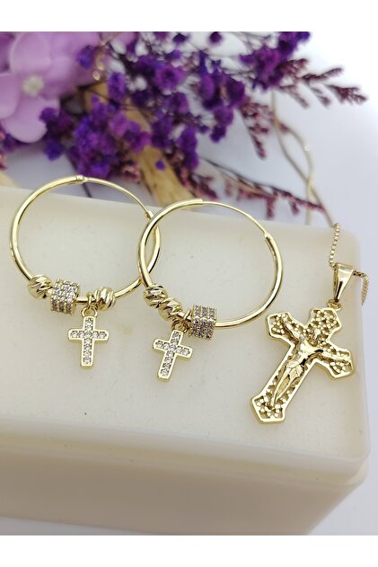 SET CRUCE PLAY PLACAT CU AUR 14 K