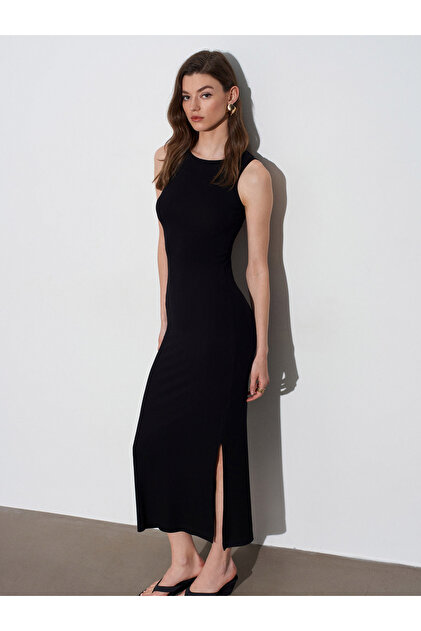 knee length dresses for ladies Esme Black Corduroy Midi Dress  Finery London