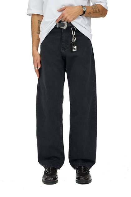 Efektif Yıkama Siyah Straight Fit Jean