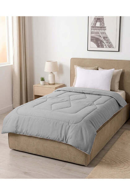 Grey Solid Comforter (Twin Size)