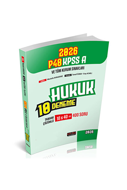 Savaş Yayınevi P48 KPSS A Grubu Hukuk 10 Deneme Tamamı Çözümlü