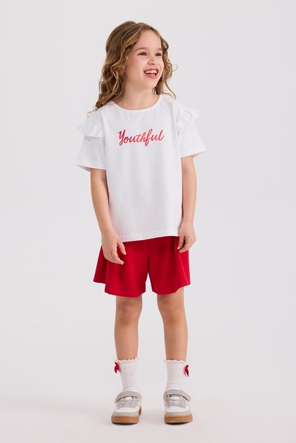 Girl's Short Sleeve White T-Shirt