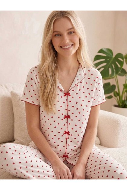 Women's Soft Touch Summer Ribbed Cotton Knitted Pajama Set