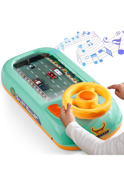 Simulator de Condus cu Volan pentru Copii – Cursă Auto cu Obstacole, Sunete și Muzică, 3+ ani