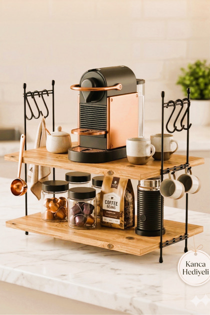 【おまつ】【デリカ棚】【29mmLサイズ】 HomeSide Kahve Makinesi Rafı Tezgah Üstü Kahve Köşesi Mutfak