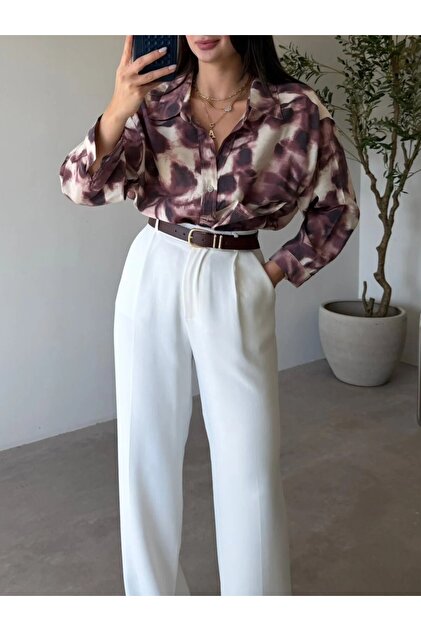 Batik Desenli Oversize Gömlek