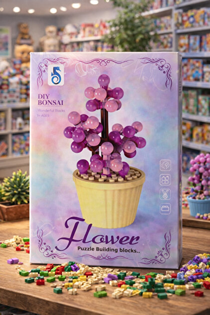 LUNEVA AKSESUAR Dekoratif Çiçek Yapım Seti Eğitici Puzzle Blok
