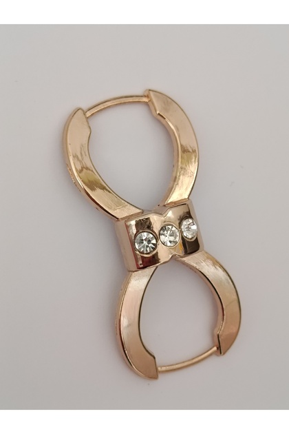 Gold Metal Zirkon Taş detaylı Şık mini boy Kemer Tokası, Fular Yüzüğü, Brit
