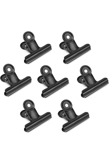 7-Pack Bulldog Clips,2.5 Inch Metal File Hinge Binder Clamps,Durable Black,for Food Bags,Drawing,Photos,Home,Kitchen,Office