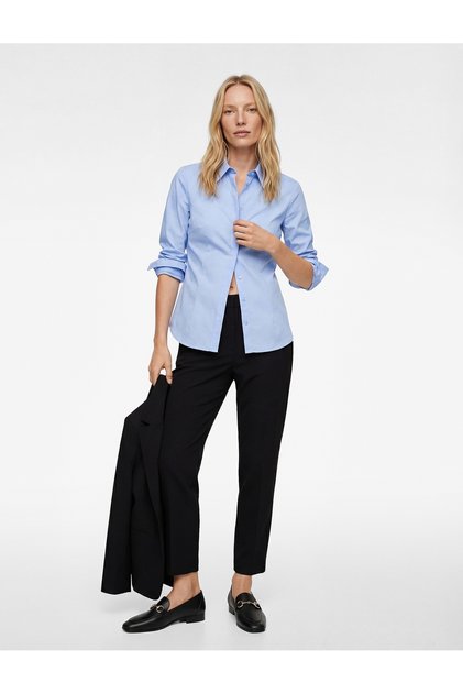 Cepli Yüksek Bel Slim Fit Cigarette Pantolon