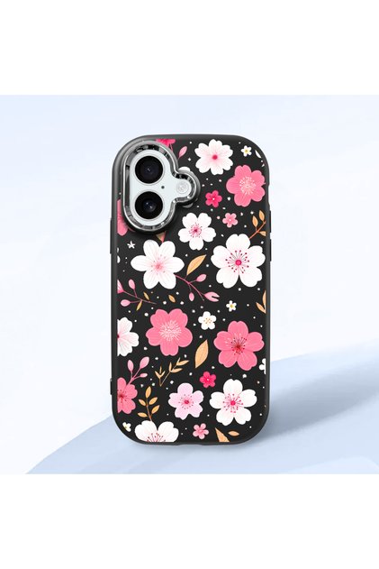 Black Silicone Case Compatible with iPhone 16 with Shock-Absorbing Camera Protections