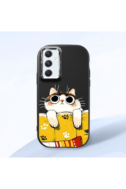 Samsung Galaxy A54 Compatible Black Silicone Case with Shock-Absorbing Camera Protections
