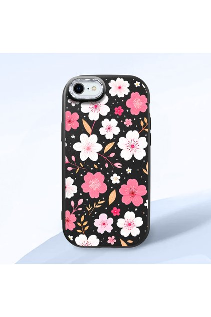 Black Silicone Case with Shock-Absorbing Camera Protections Compatible with iPhone 7/8/Se 2020 2022